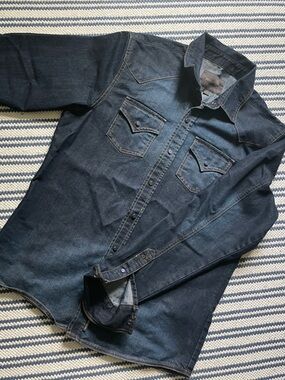 Ring of Fire Men's Dark Indigo Denim Shirt Jacket